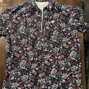 Columbia Casual Button Down Shirt in Blue and Red